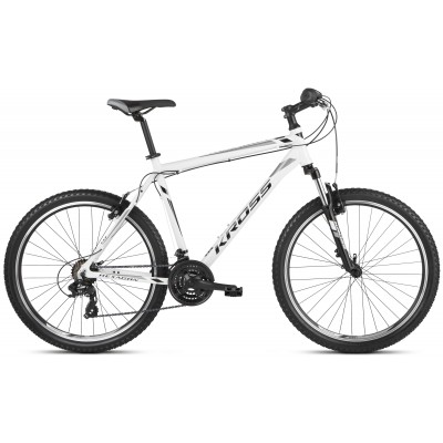 Horský bicykel 26" Kross Hexagon 1.0 S bielo-čierny lesklý hliníkový 17" 